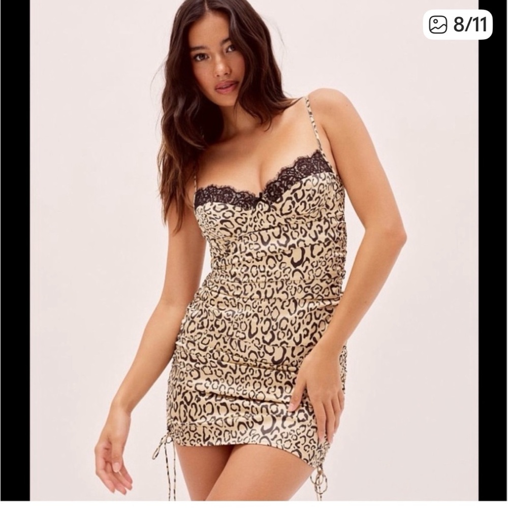 For Love And Lemons Tan Leopard Print Dress